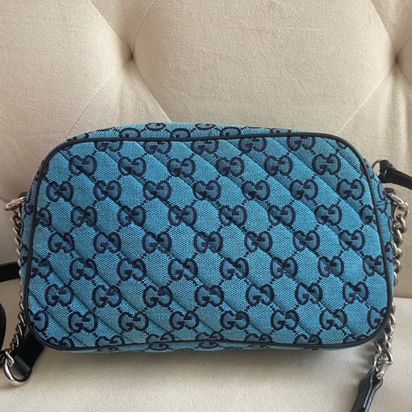 Gucci GG Marmont Small Blue Bag - Picture 2 of 10